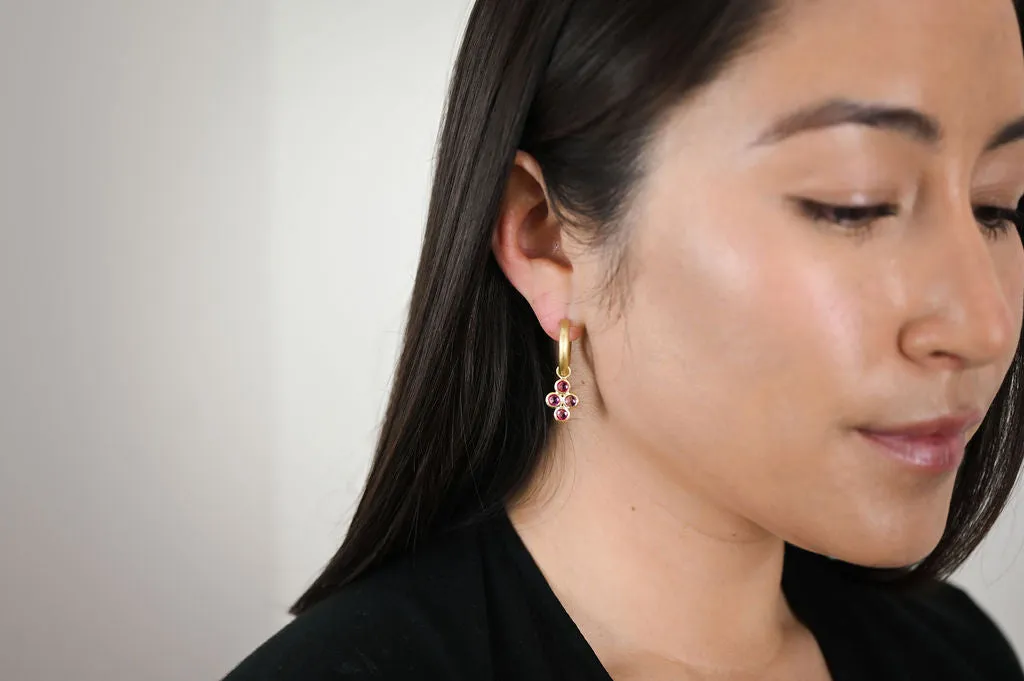 18 Karat Gold Pink Sapphire Quad Drops