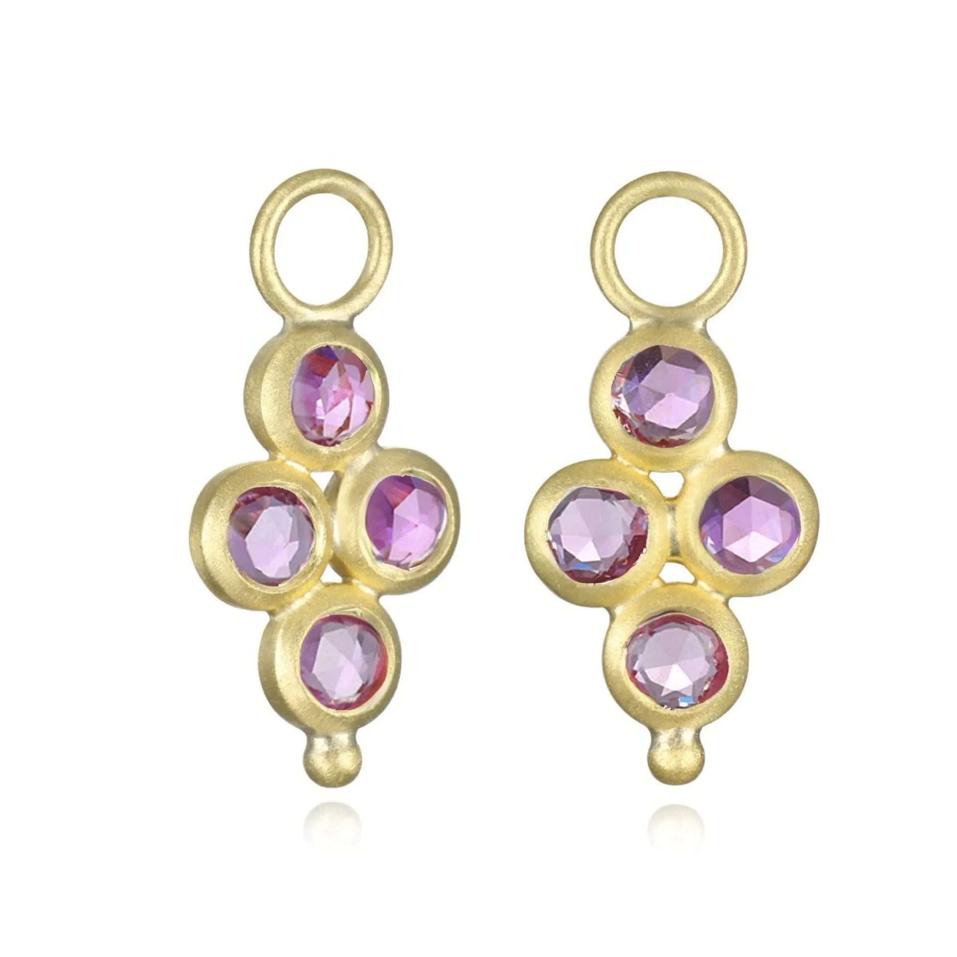 18 Karat Gold Pink Sapphire Quad Drops