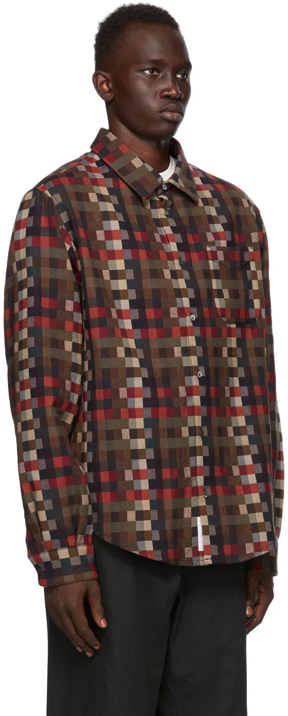 4SDESIGNS Multicolor Wool Check Shirt