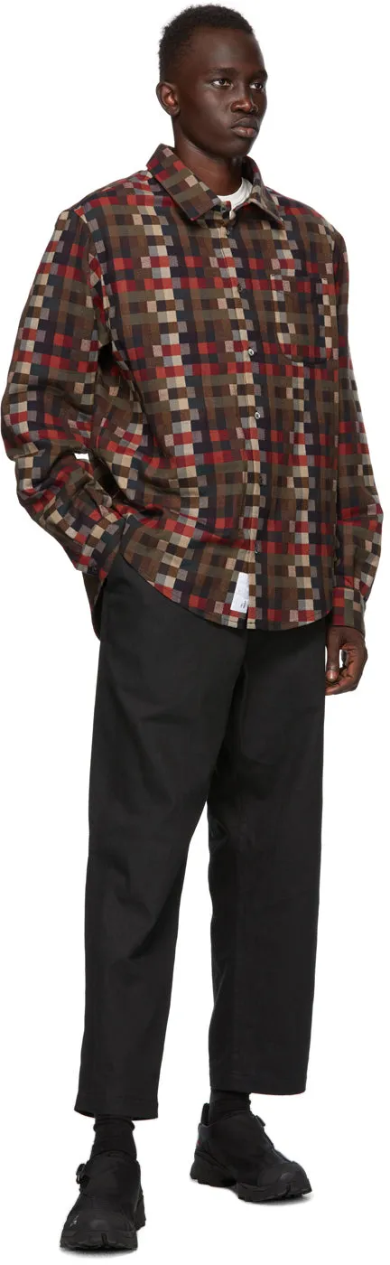 4SDESIGNS Multicolor Wool Check Shirt