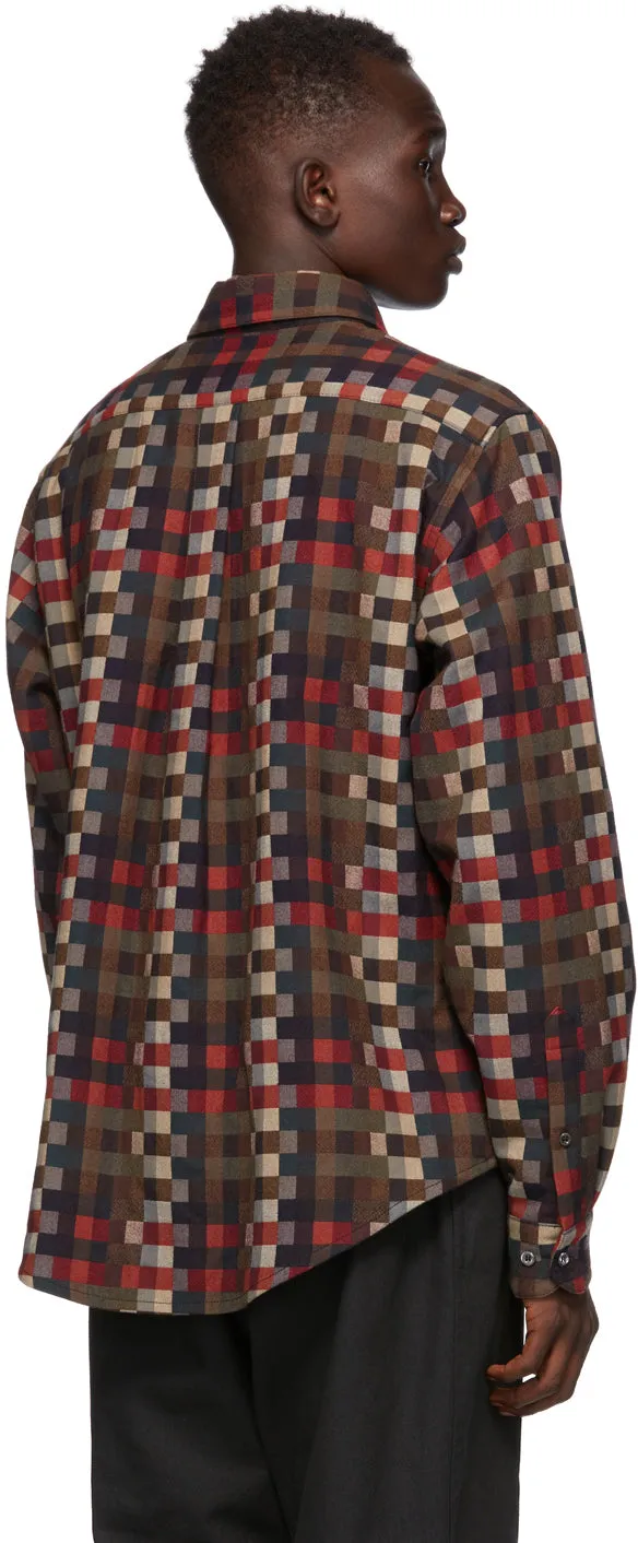 4SDESIGNS Multicolor Wool Check Shirt