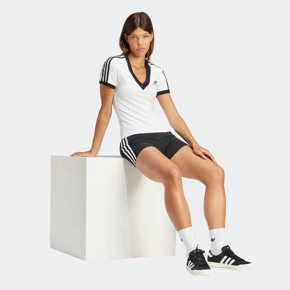 adidas Womens Adicolor 3-Stripes 1/4 Leggings - Black