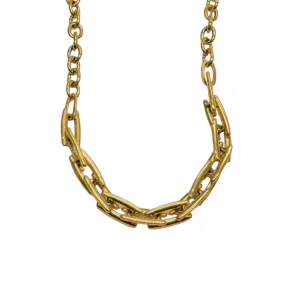 Alpha Chunky Chain Necklace in 18k Gold-Plated Steel
