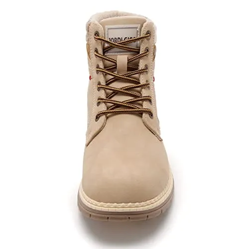 ANJOUFEMME Work Hiking Boots for Women Waterproof - Womens Outdoor Ankle Boots Lightweight Snow Winter Boots for Walking Backpacking FNW110-FNW08-KHAKI-6