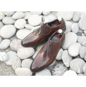 Awesome Handmade Men's Brown Leather Brogue Toe American Luxury Shoes, Men Dress Formal Lace Up Shoes