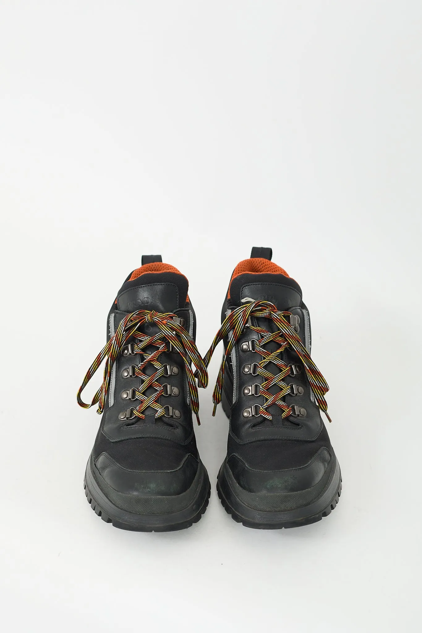 Black & Orange Leather Hiking Boot