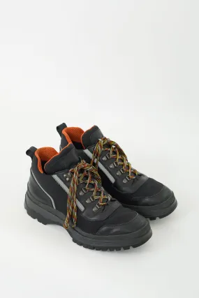 Black & Orange Leather Hiking Boot