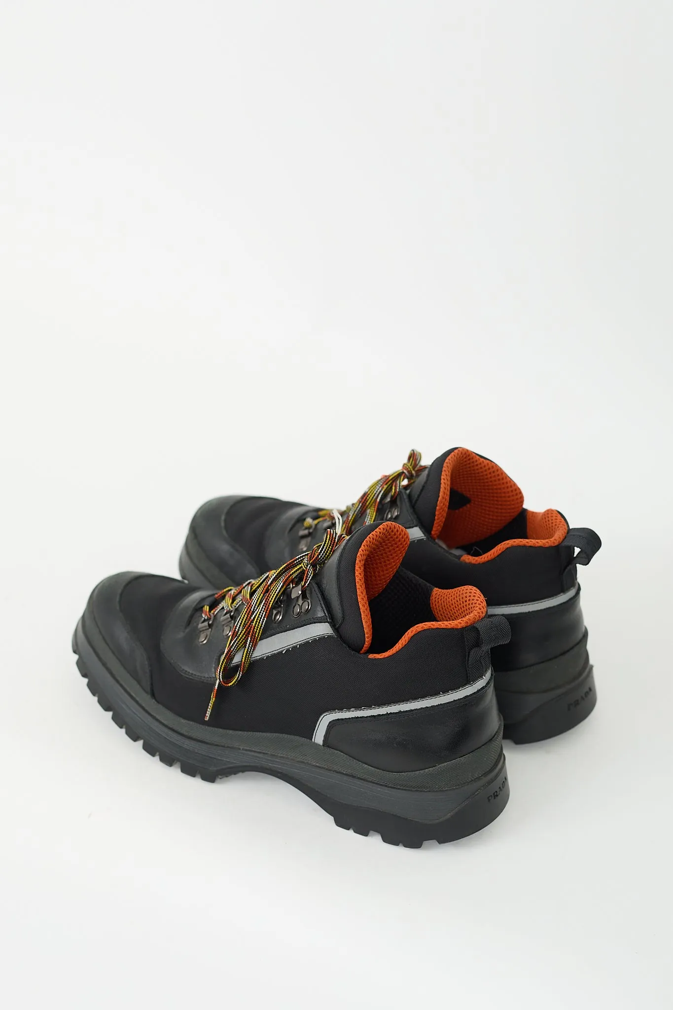 Black & Orange Leather Hiking Boot
