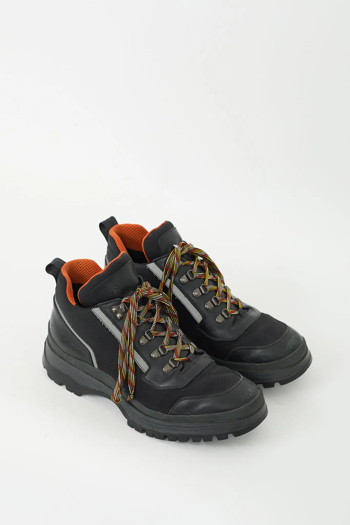 Black & Orange Leather Hiking Boot