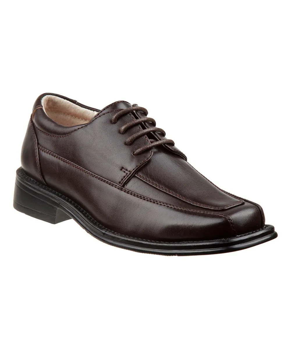 Brown Square-Toe Oxford - Boys