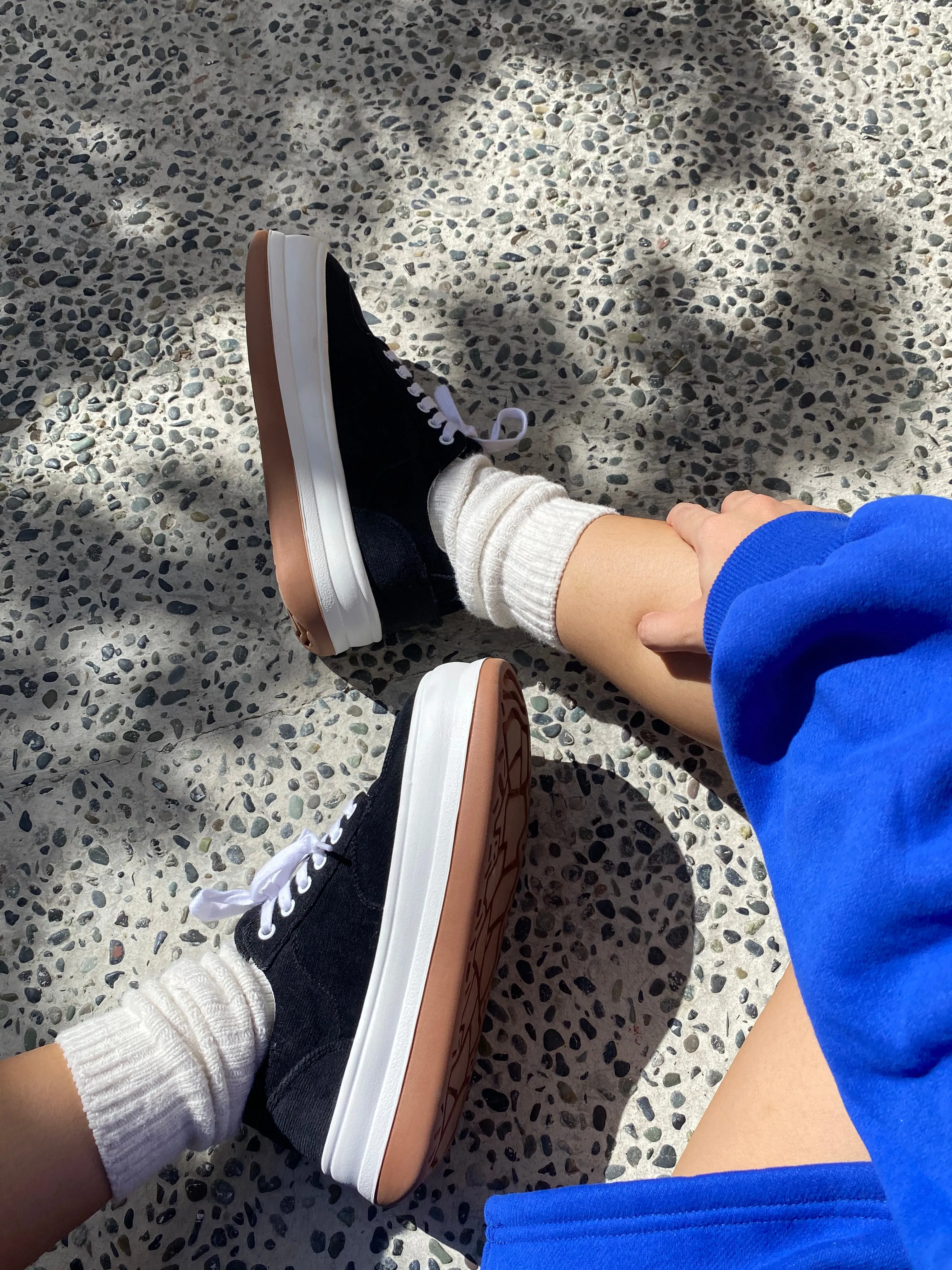 Chunky Sole Canvas Sneakers - Black