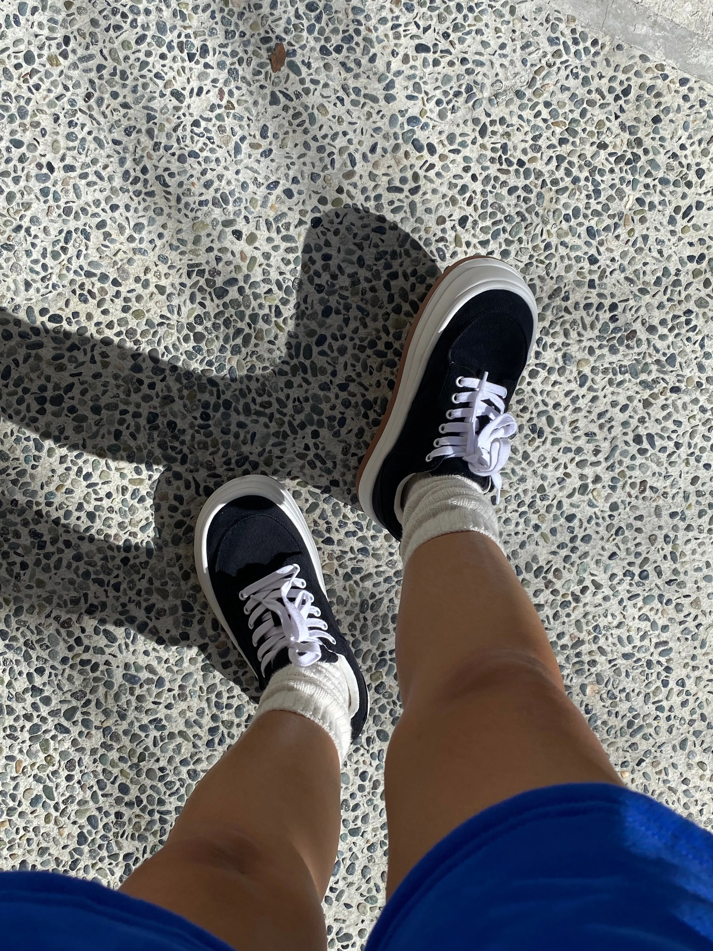 Chunky Sole Canvas Sneakers - Black