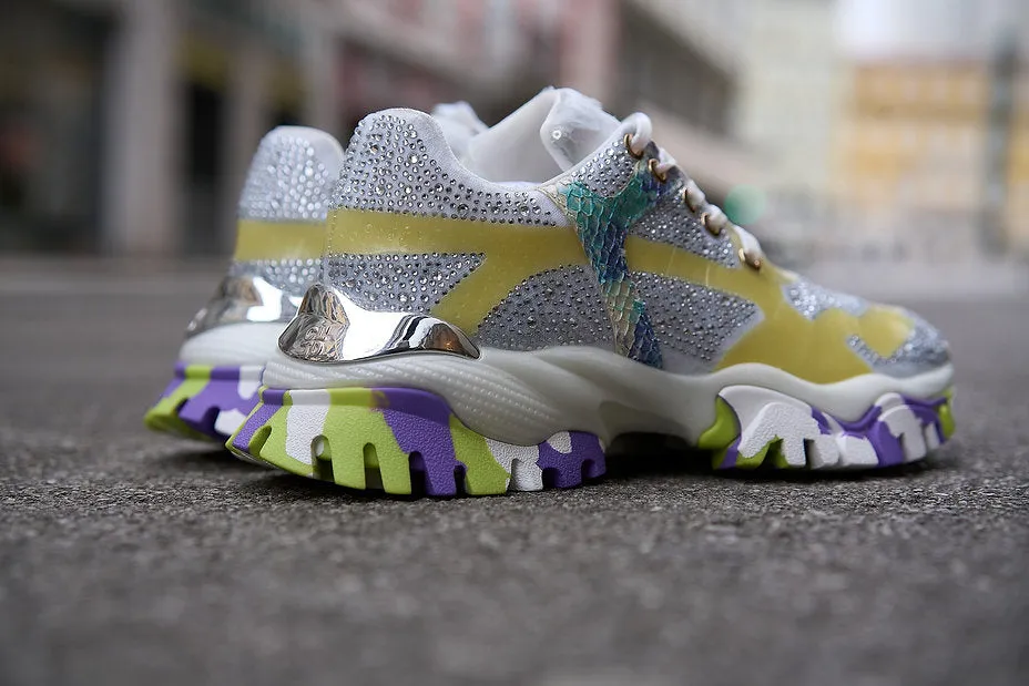 CLJD Gul sneaker med slv og strass