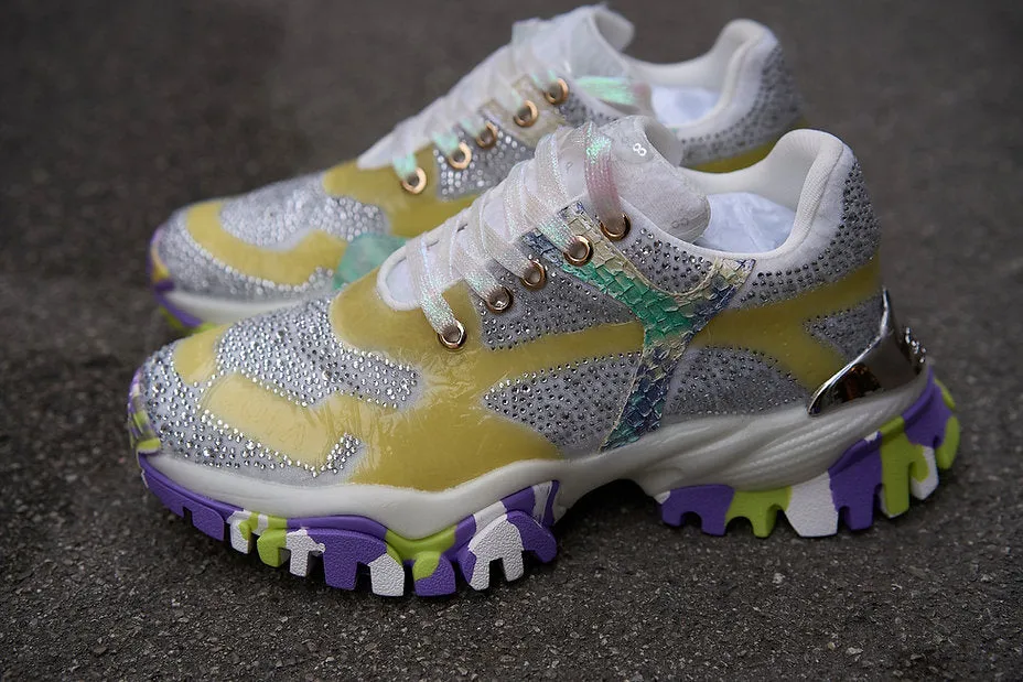 CLJD Gul sneaker med slv og strass