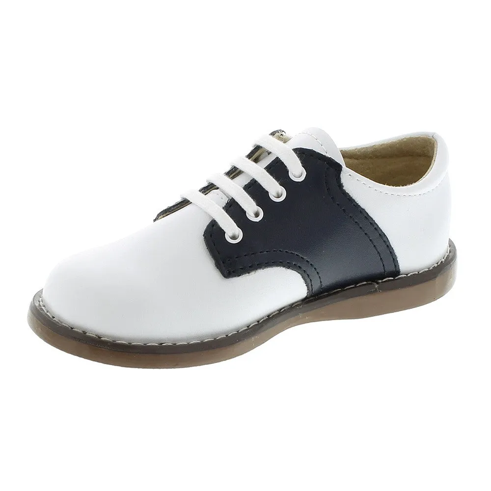 Footmates Childrens Shoes - Cheer Saddle Oxford - White / Navy Blue