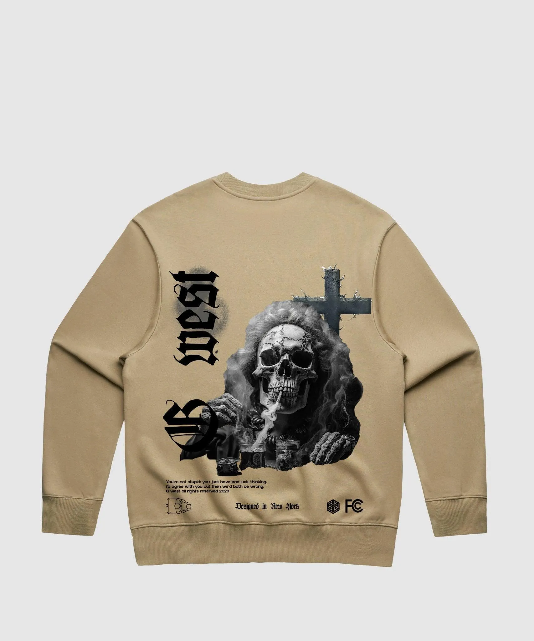 G West Smoke Skull Heavy Premium Crewneck - 6 Colors