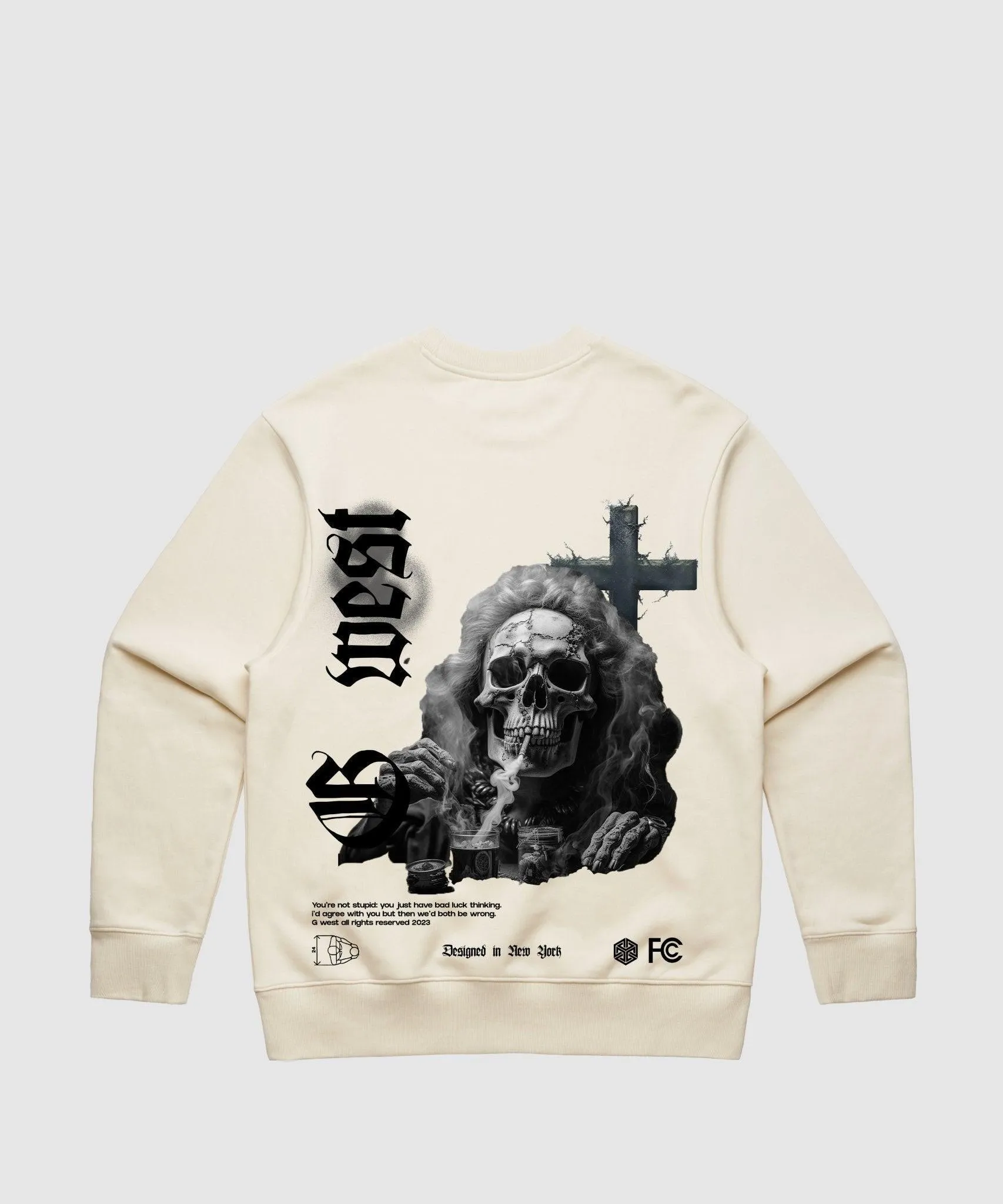G West Smoke Skull Heavy Premium Crewneck - 6 Colors