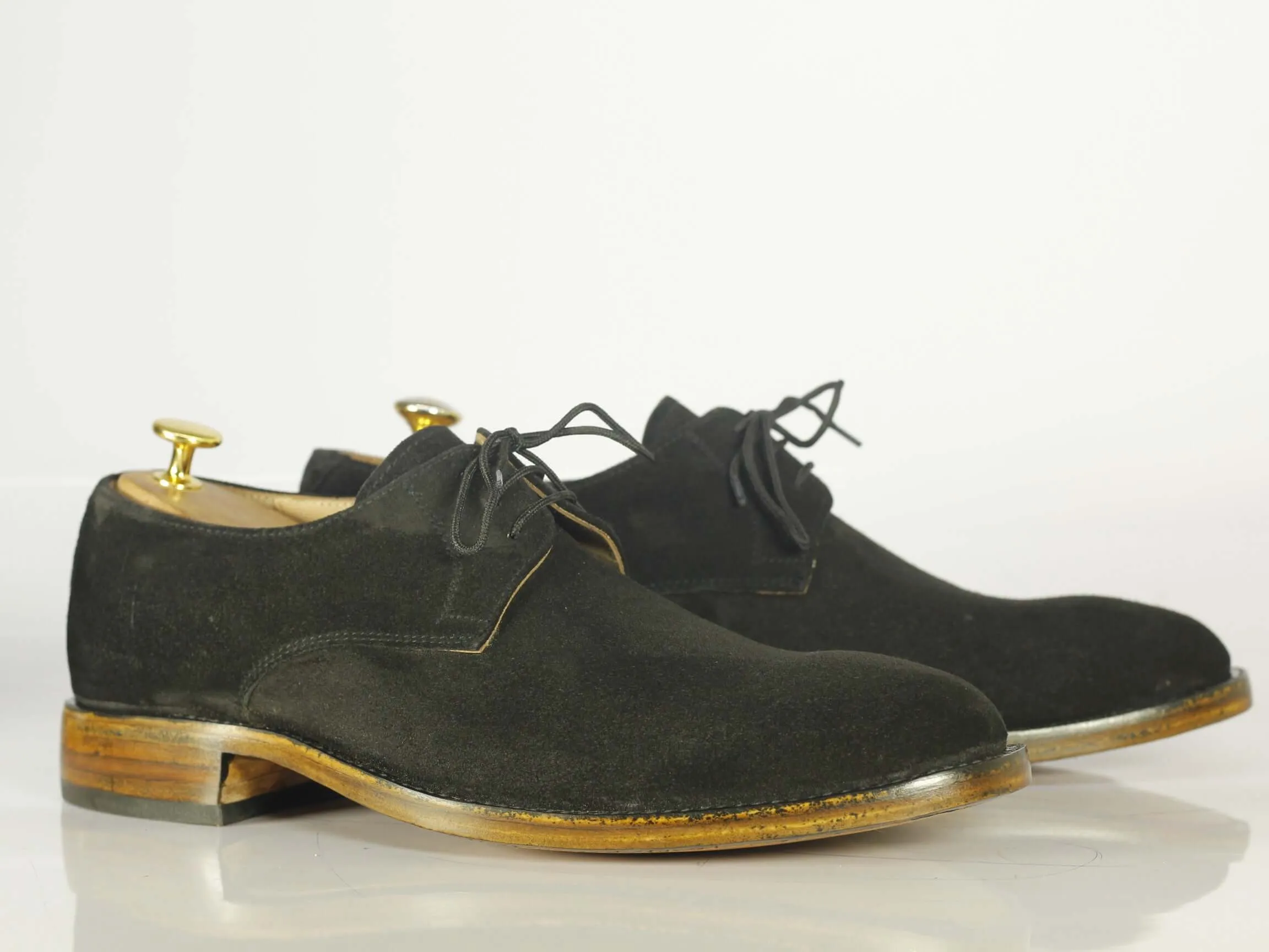 Handmade Men's Black Suede Lace Up Derby Shoes, Men Designer Dress Formal Luxury Shoes