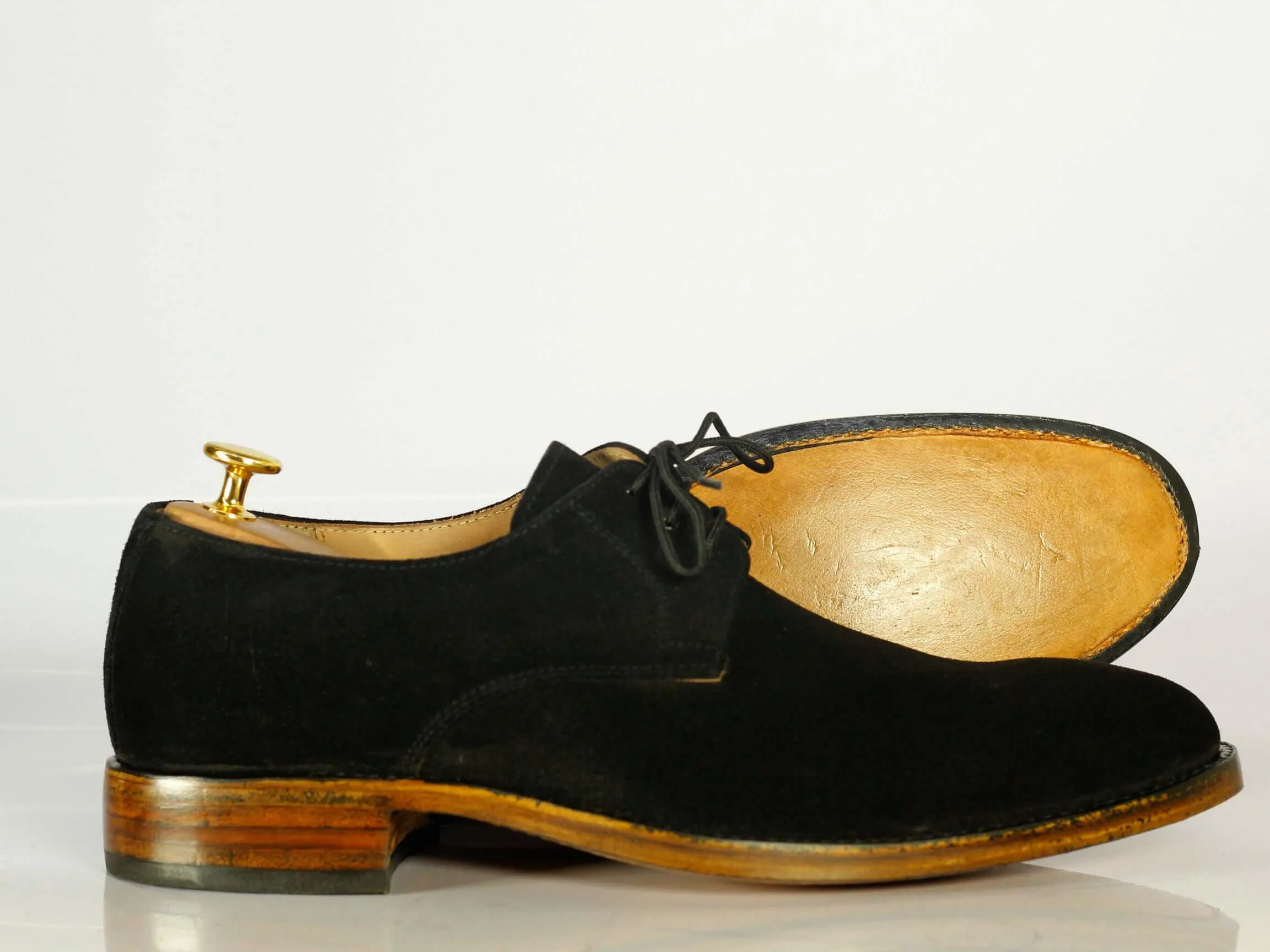 Handmade Men's Black Suede Lace Up Derby Shoes, Men Designer Dress Formal Luxury Shoes