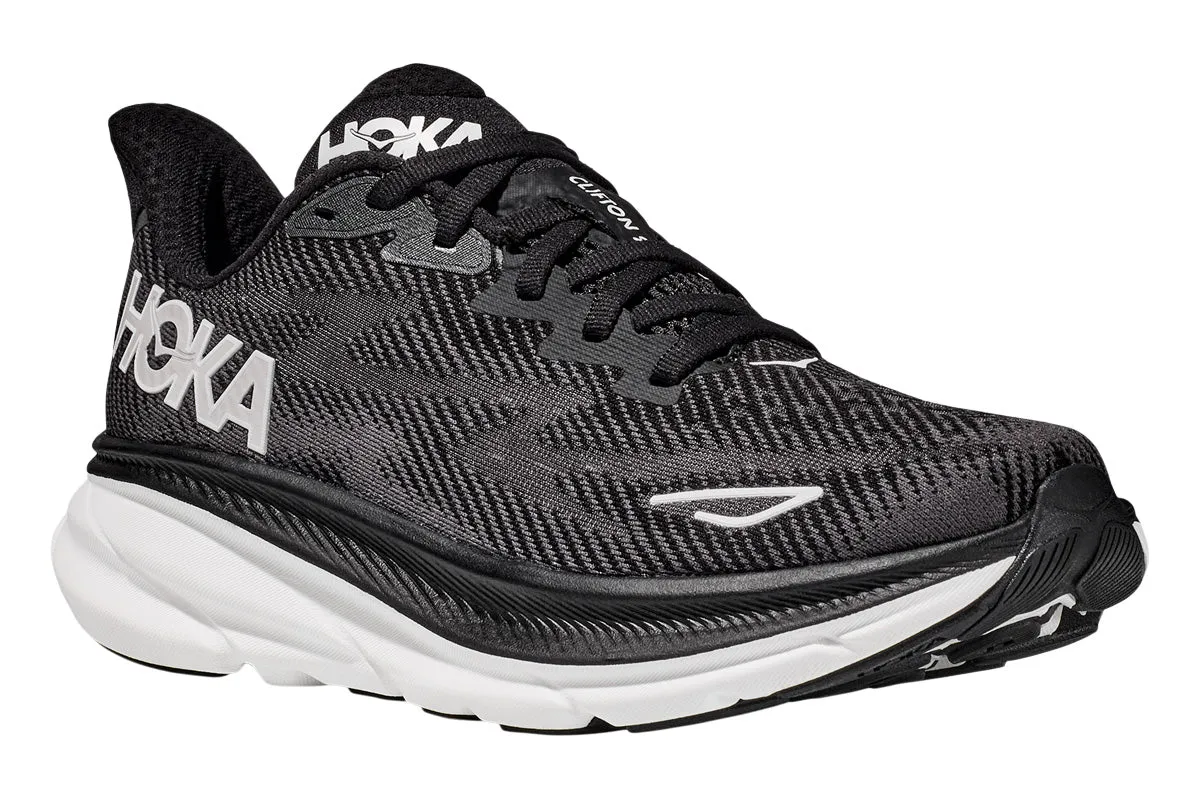 Hoka Clifton 9 D Black/White Mens