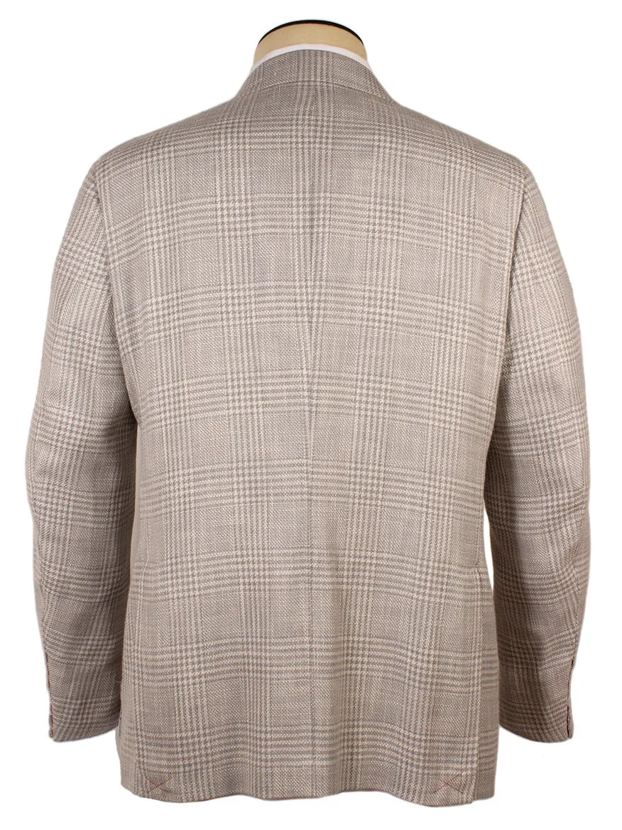 Isaia Capri Sport Jacket in Cream Glenn Plaid