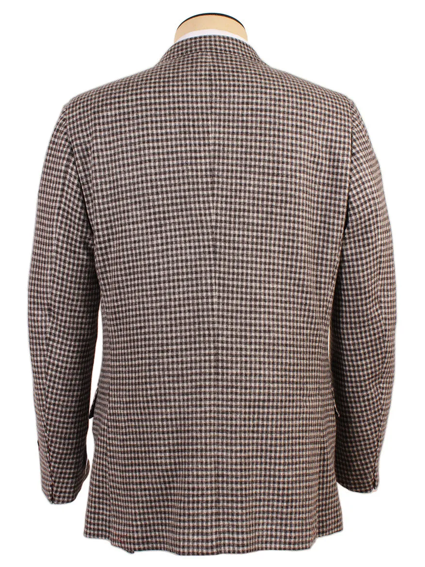 Isaia Double-Face Wool Sport Jacket in Dark Brown Check