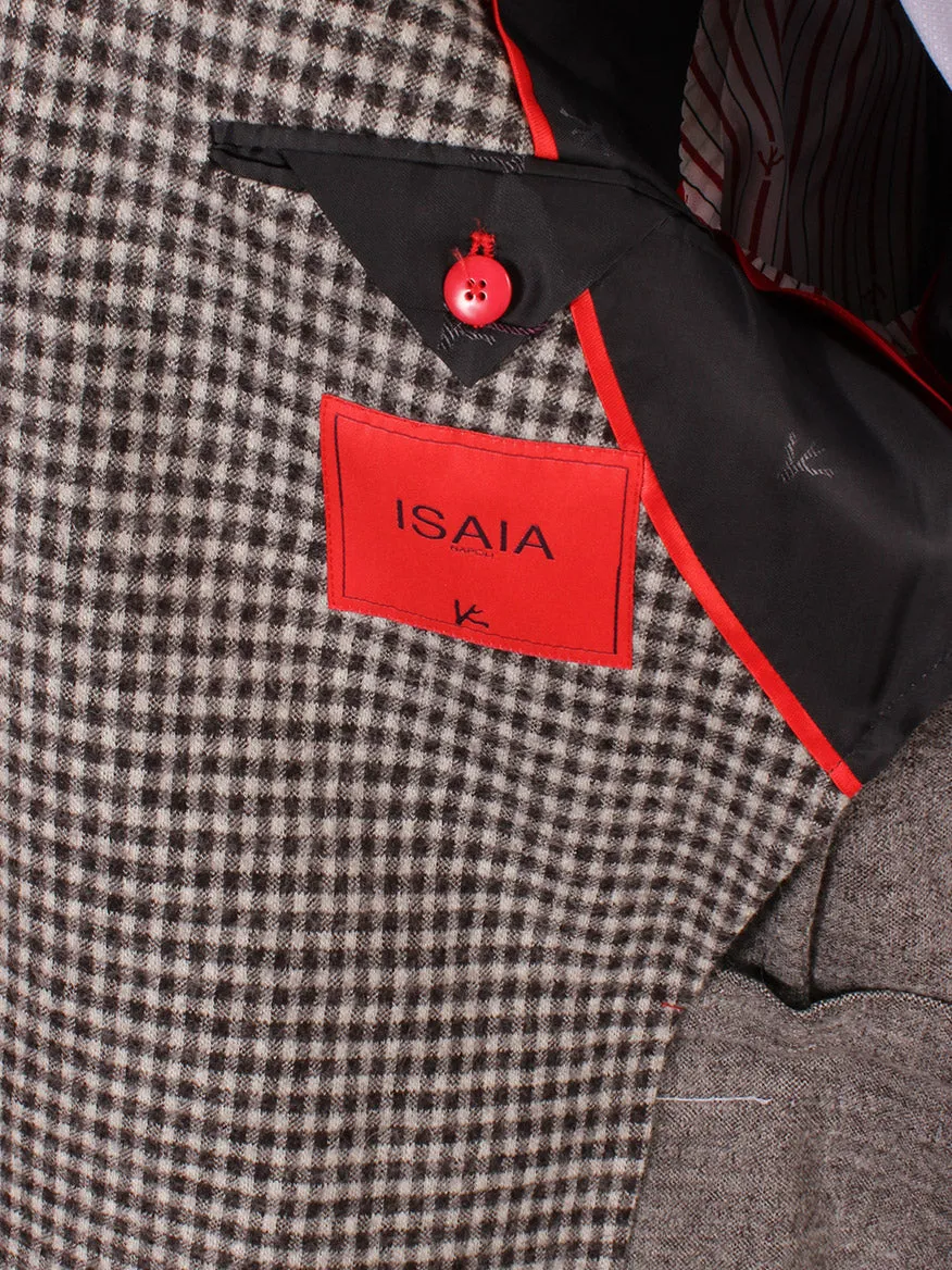 Isaia Double-Face Wool Sport Jacket in Dark Brown Check