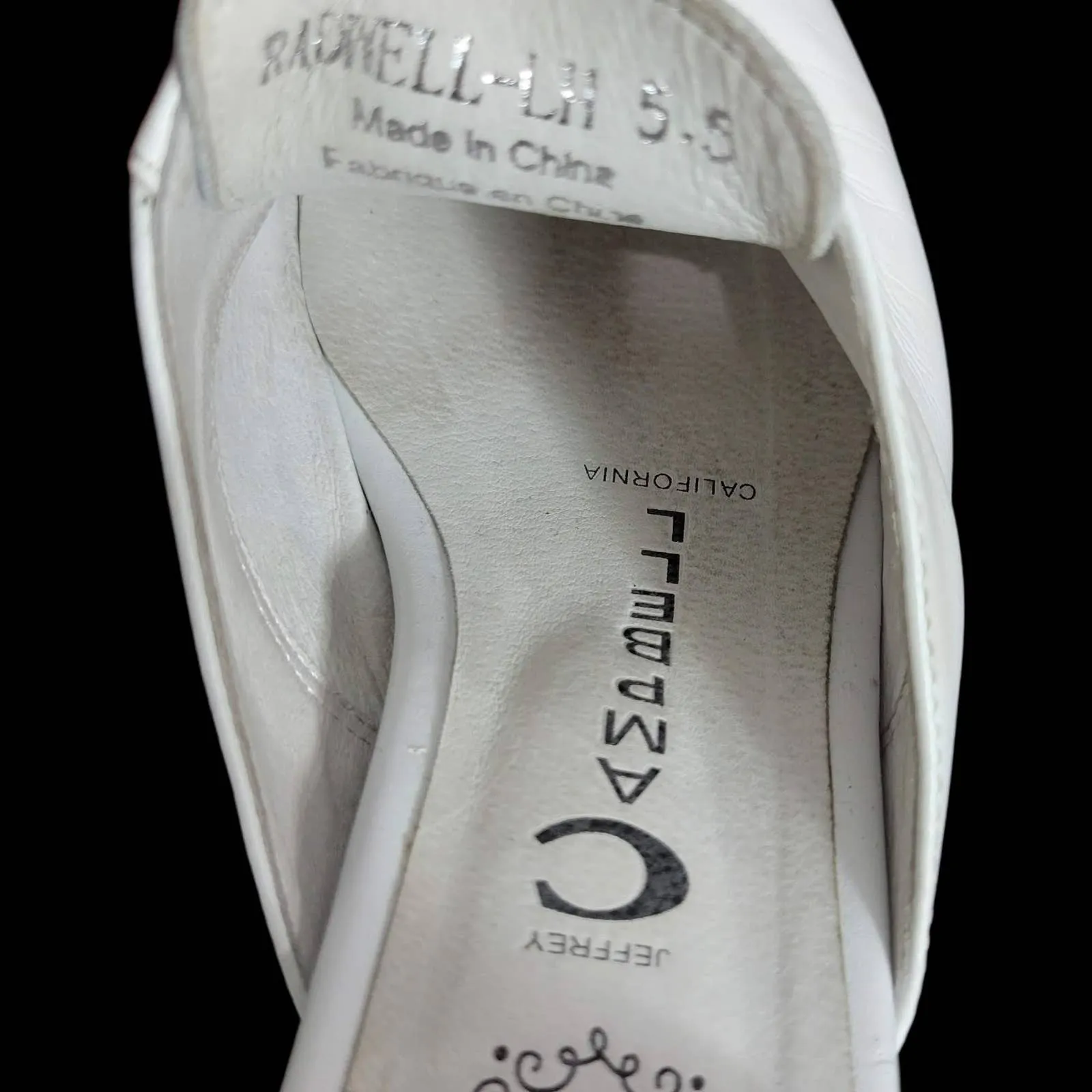 Jeffrey Campbell Oxfords White Leather Shoes Lace Up Clear Heel Cutouts Size 5.5