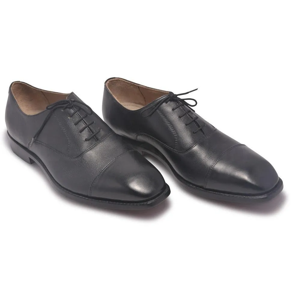 Men Black Formal Laces Genuine Leather Shoes