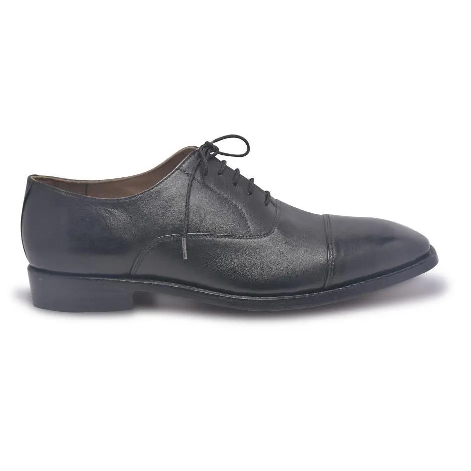 Men Black Formal Laces Genuine Leather Shoes