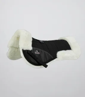 Merino Wool Saddle Pad - Half Pad Black/Natural Wool