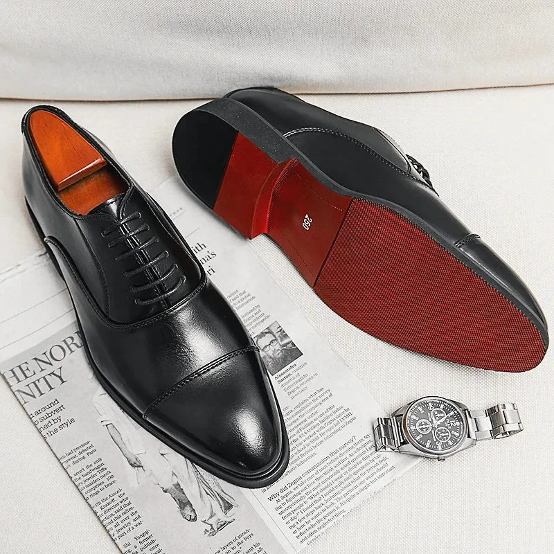 Red bottom business formal dress leather shoes