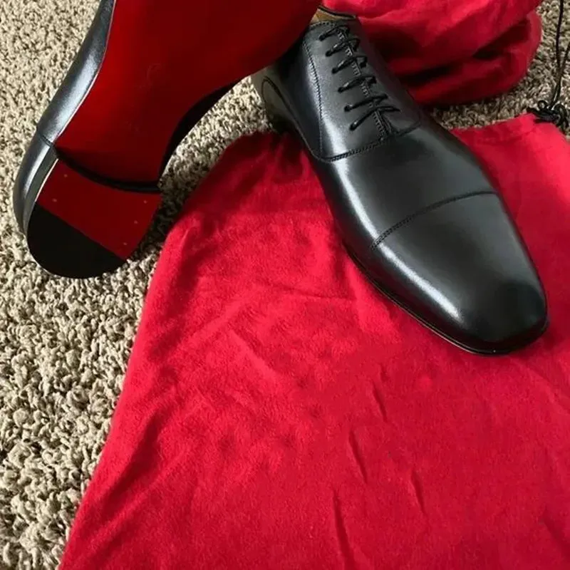 Red bottom business formal dress leather shoes
