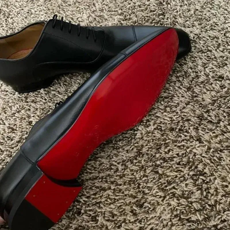Red bottom business formal dress leather shoes