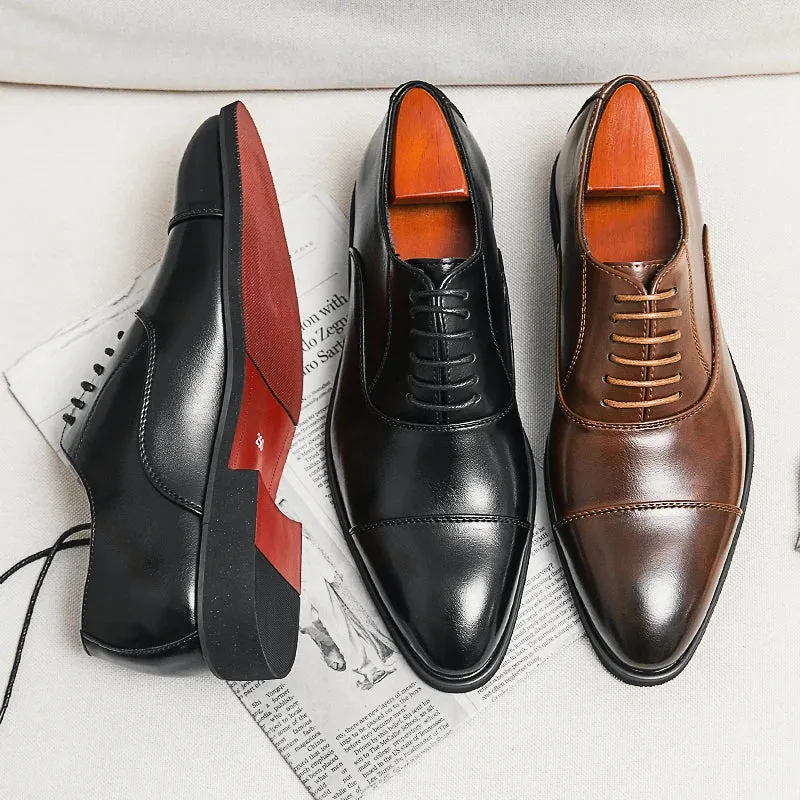 Red bottom business formal dress leather shoes