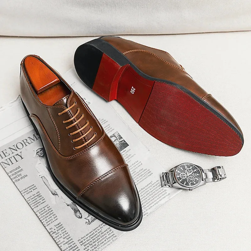 Red bottom business formal dress leather shoes