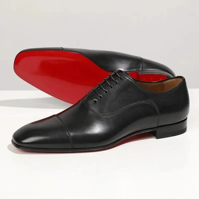 Red bottom business formal dress leather shoes