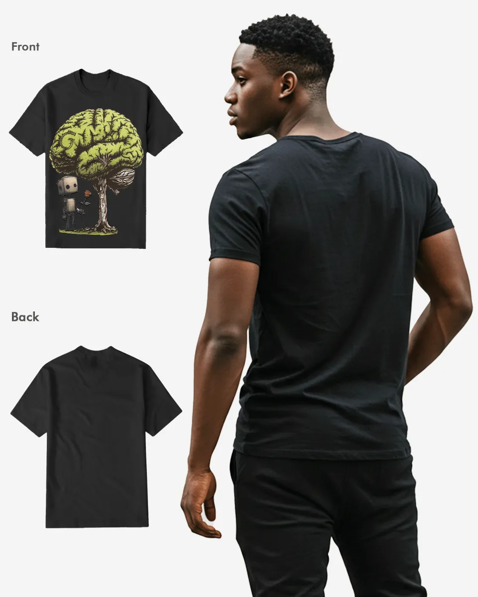 Regular Fit T Brain Front Graphic T Shirt : Gwpbast5054 - 3 Colors