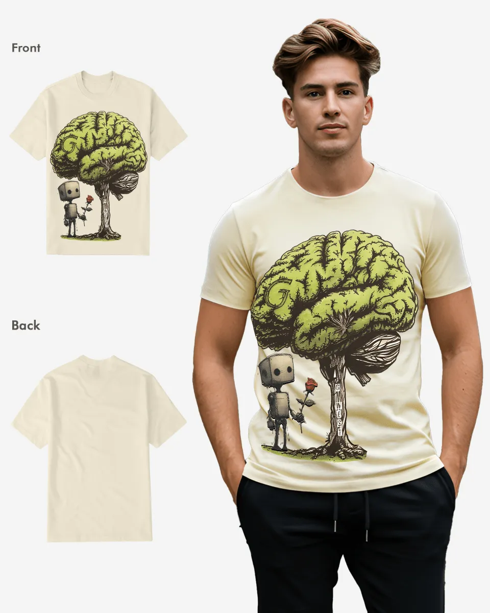 Regular Fit T Brain Front Graphic T Shirt : Gwpbast5054 - 3 Colors