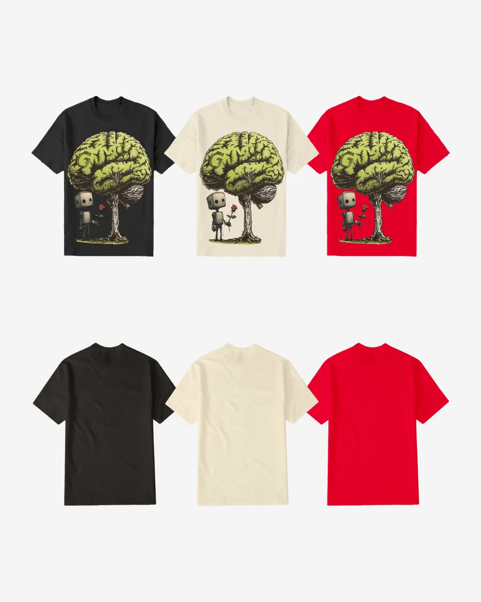 Regular Fit T Brain Front Graphic T Shirt : Gwpbast5054 - 3 Colors