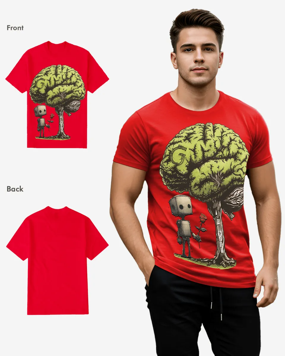 Regular Fit T Brain Front Graphic T Shirt : Gwpbast5054 - 3 Colors