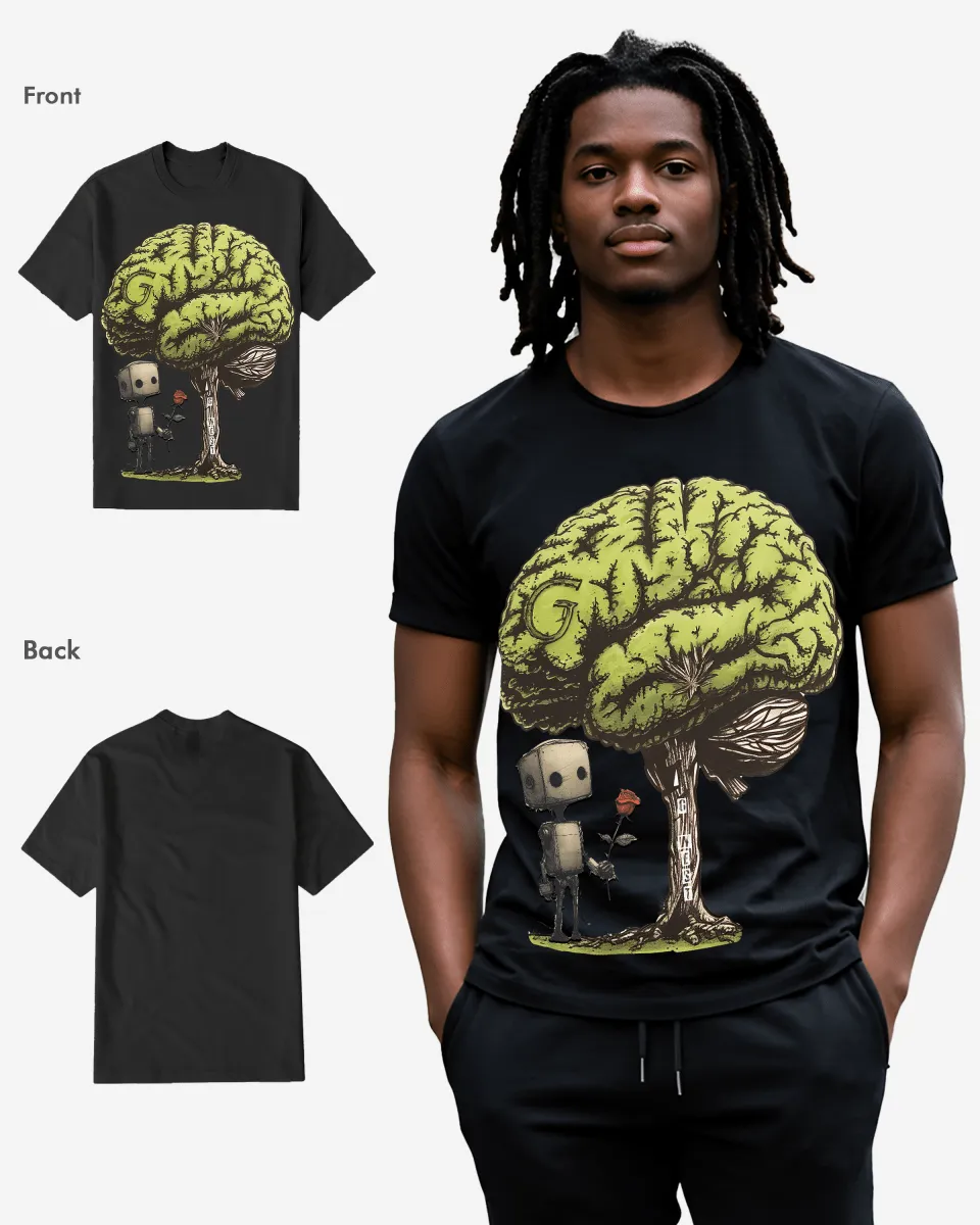 Regular Fit T Brain Front Graphic T Shirt : Gwpbast5054 - 3 Colors