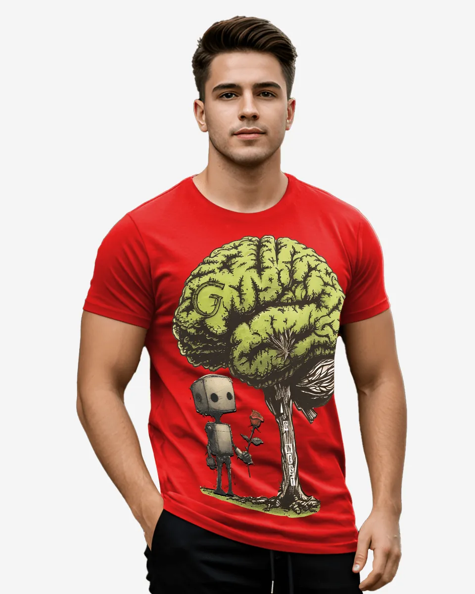 Regular Fit T Brain Front Graphic T Shirt : Gwpbast5054 - 3 Colors