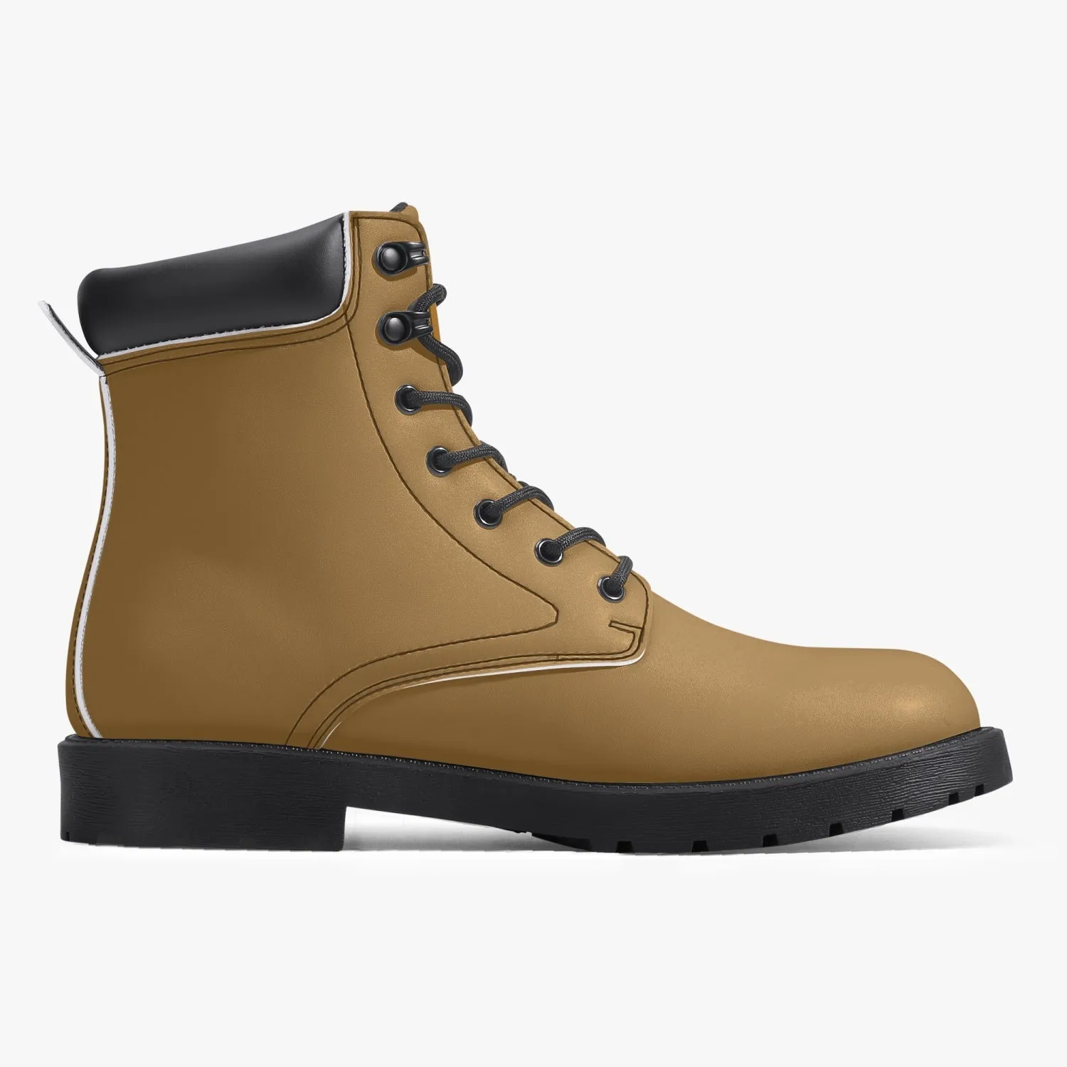 Sixty Eight 93 Logo White Brown Grain Leather Boots