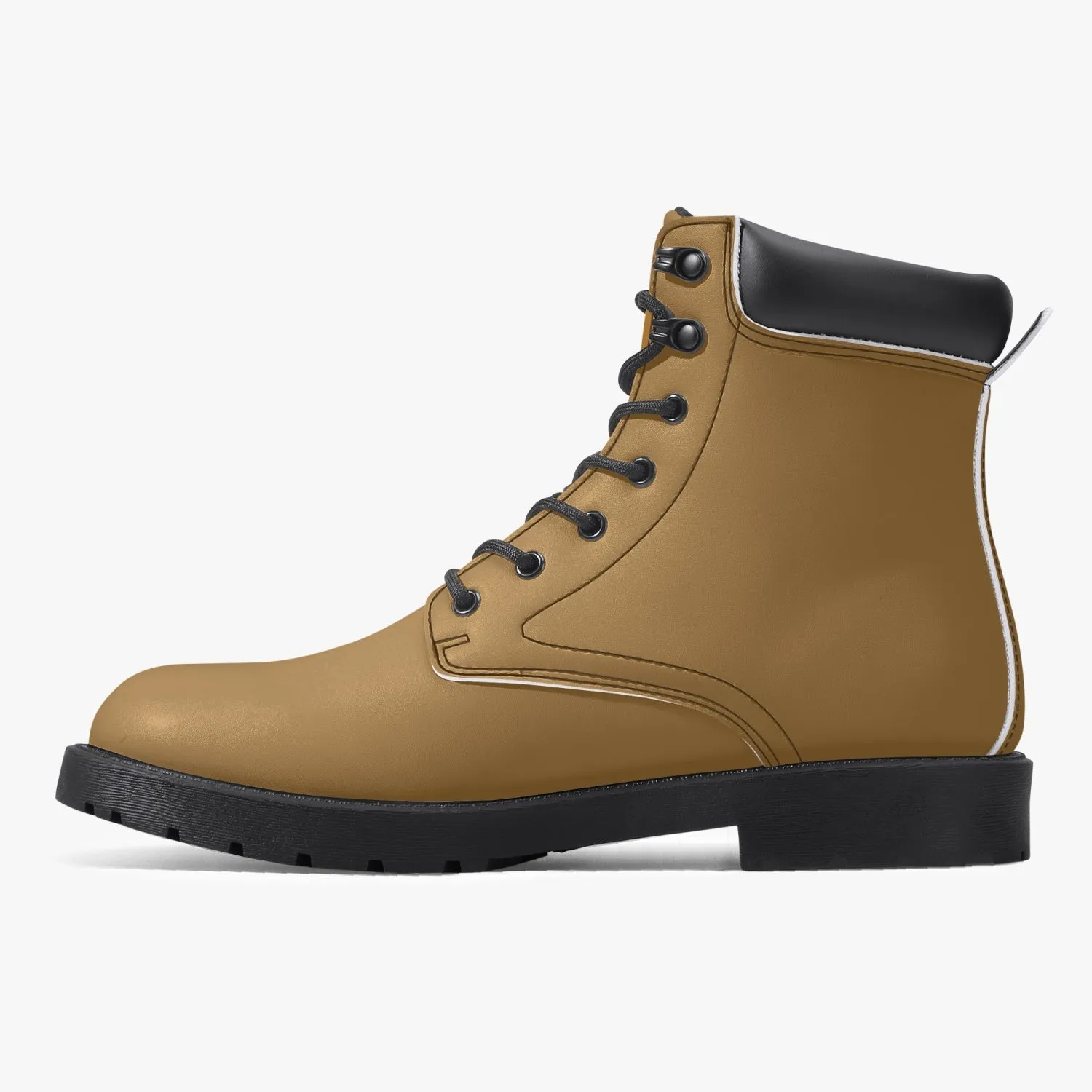 Sixty Eight 93 Logo White Brown Grain Leather Boots