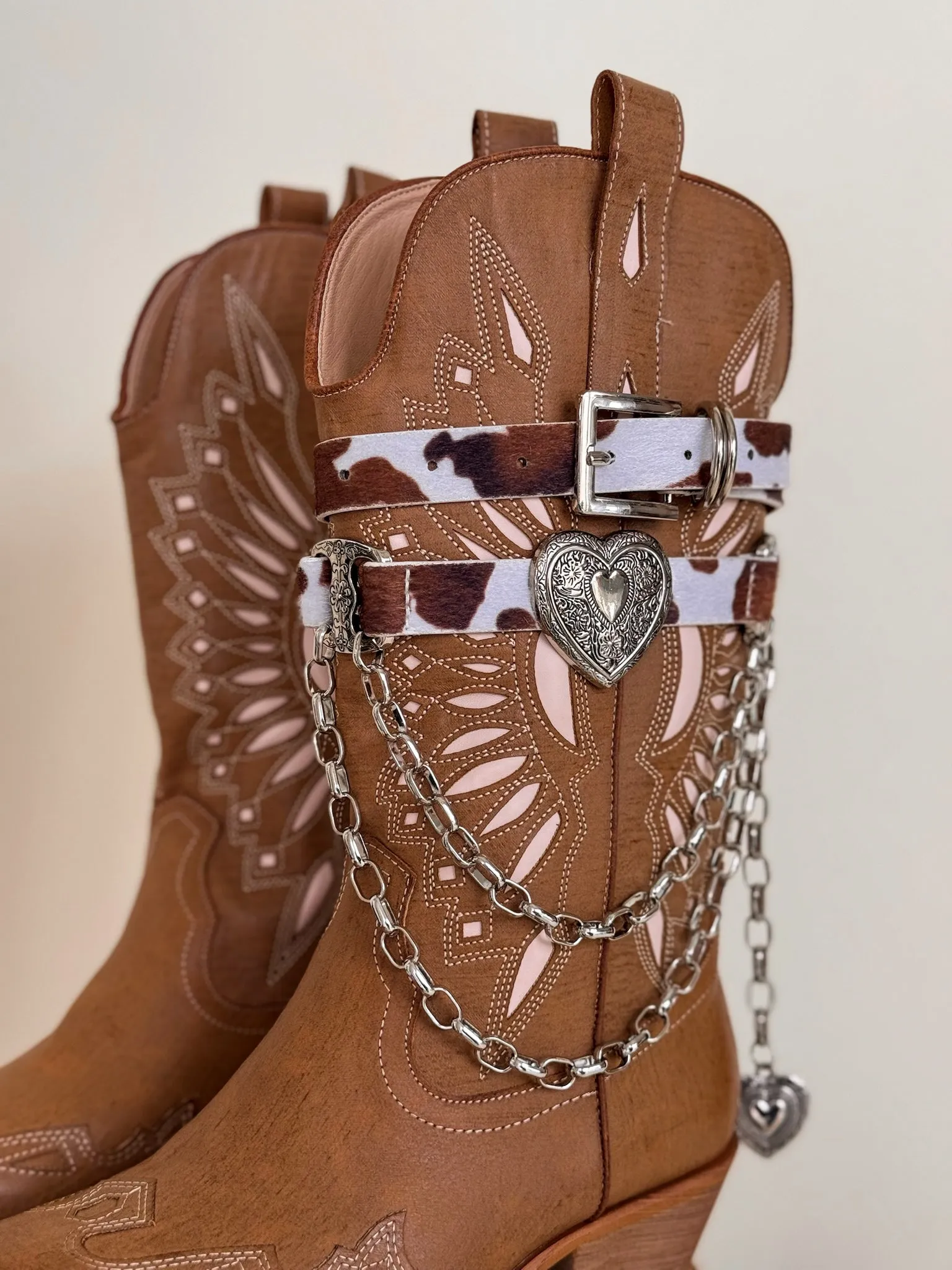 Western Sun Cutout Boots (Tan)