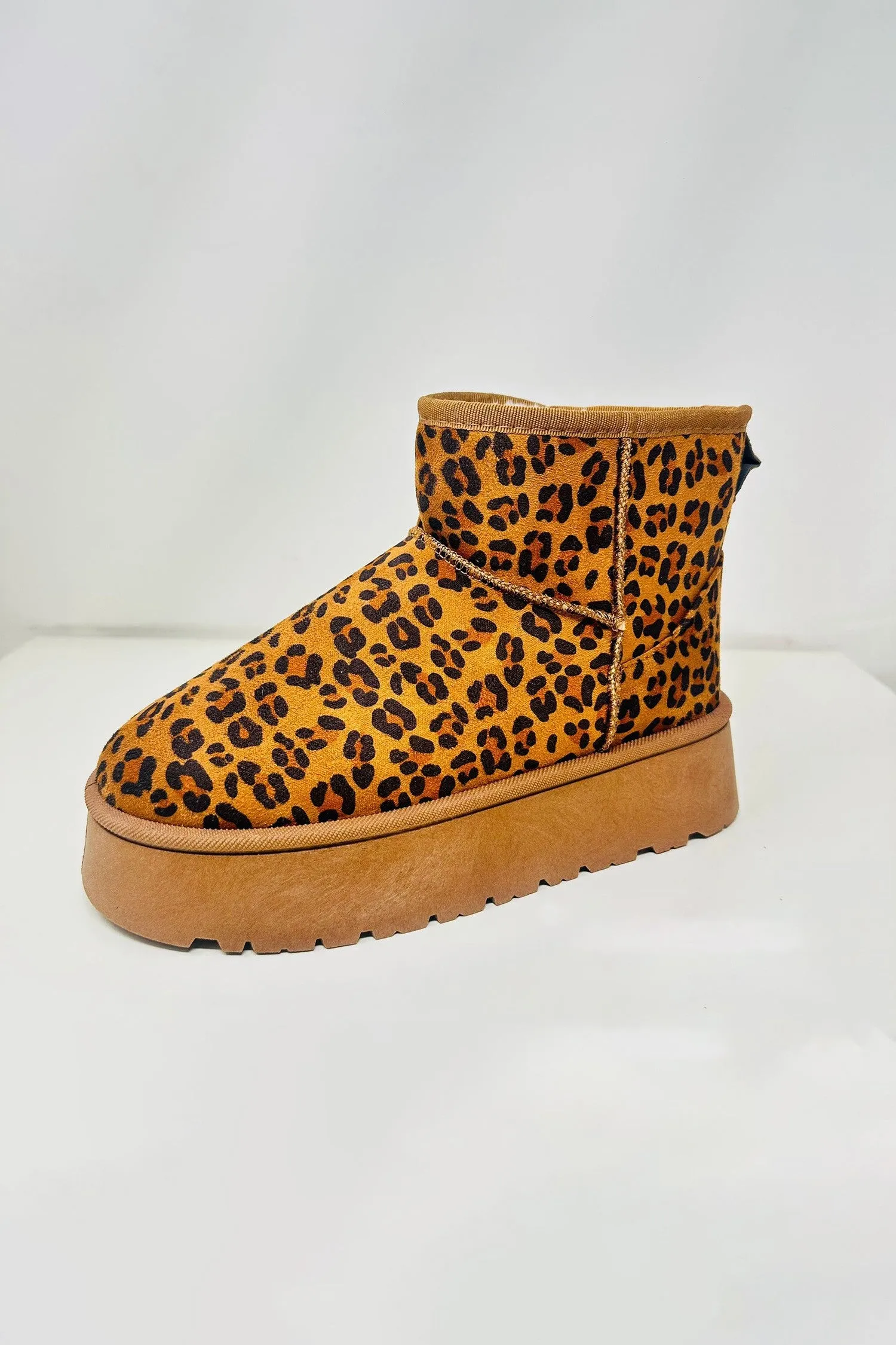 Wild Diva Thermal Platform Ankle Classic Mini Boots Plush Faux Fur Slip-on Shoes