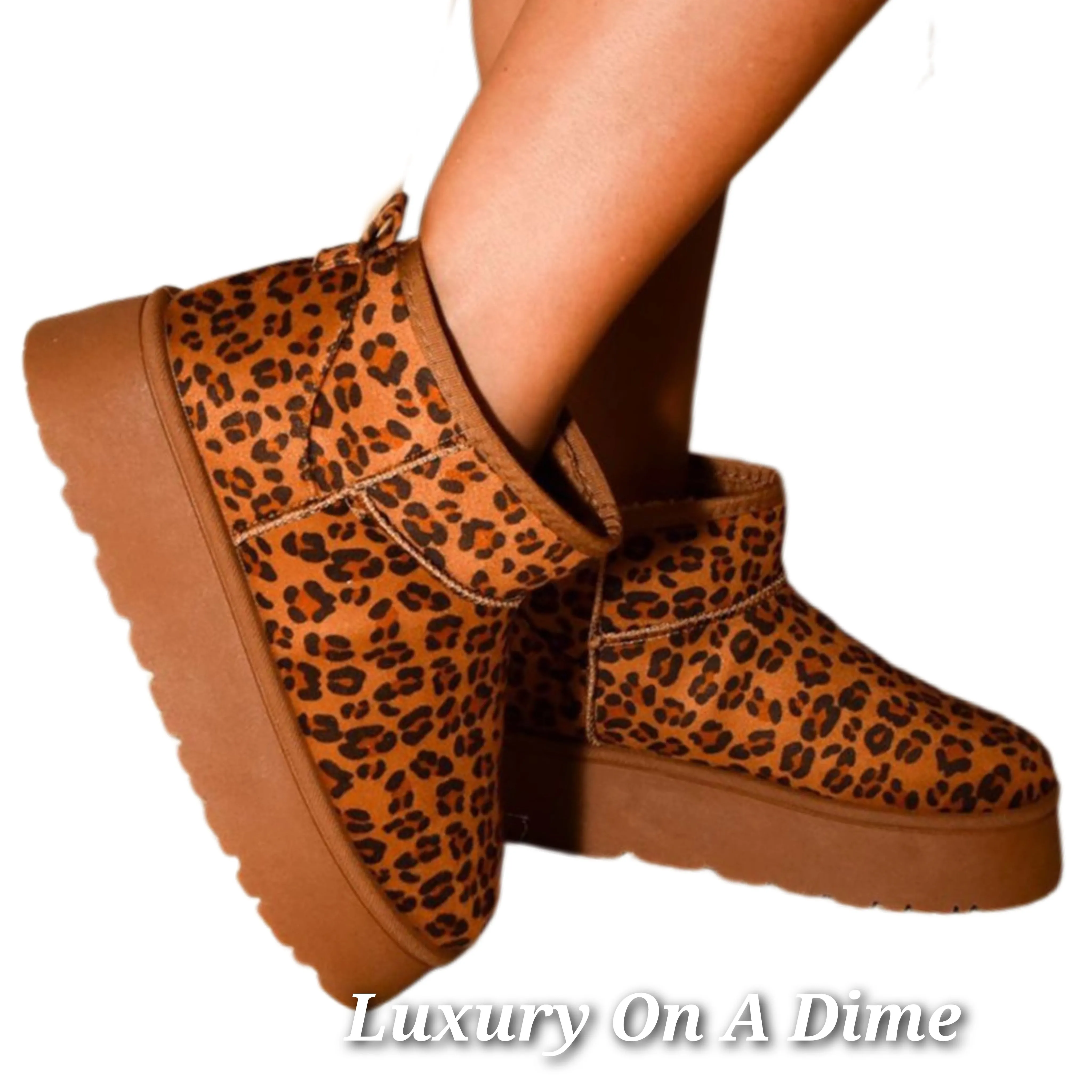 Wild Diva Thermal Platform Ankle Classic Mini Boots Plush Faux Fur Slip-on Shoes