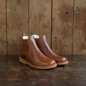 Womens Wool Lined Chelsea Boots - Cognac
